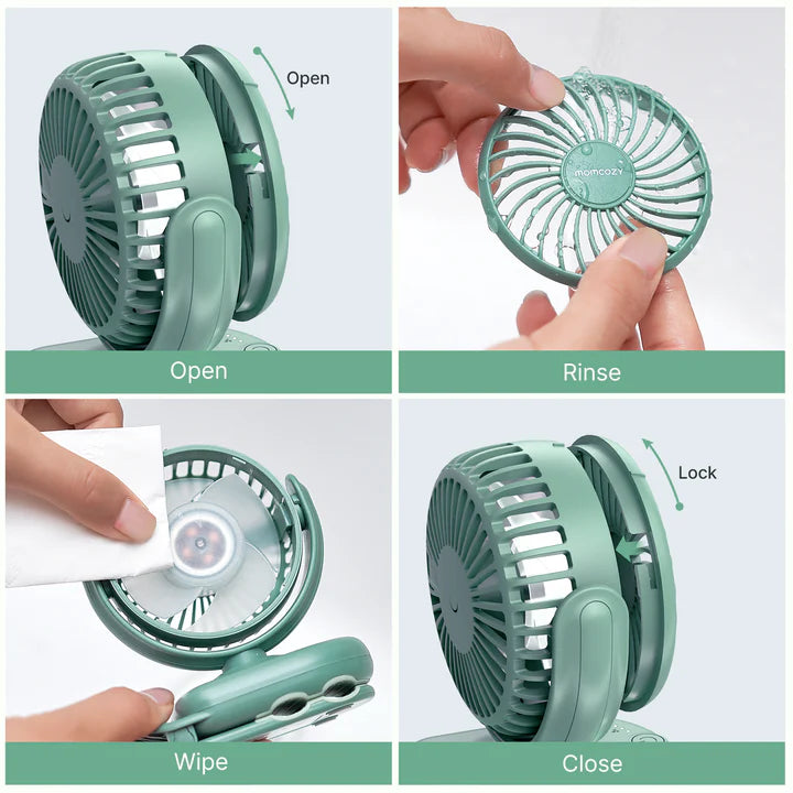 Momcozy Clip-On 4-Speed Portable Stroller Fan – Deep Green