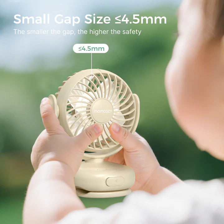 Momcozy Clip-On 4-Speed Portable Stroller Fan – Beige Brown