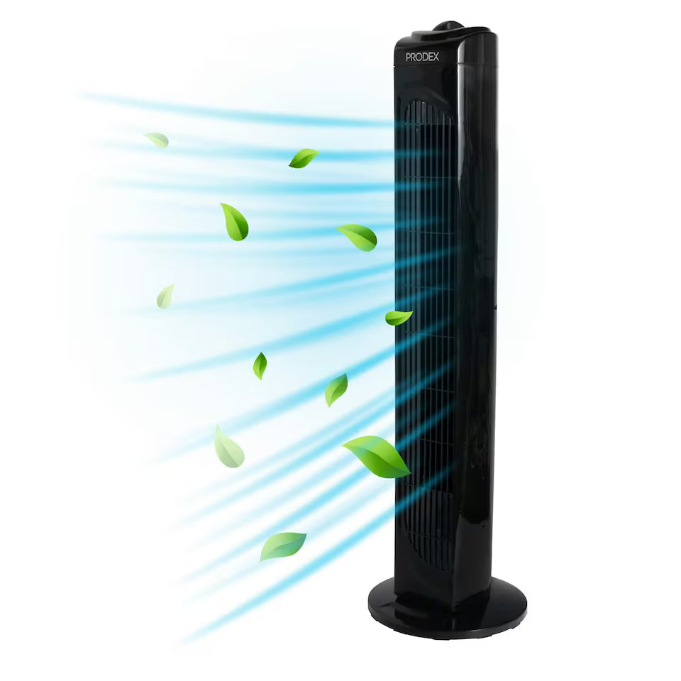 Prodex PX5229B Oscillating Tower Fan 29 Inch 3-Speed Black