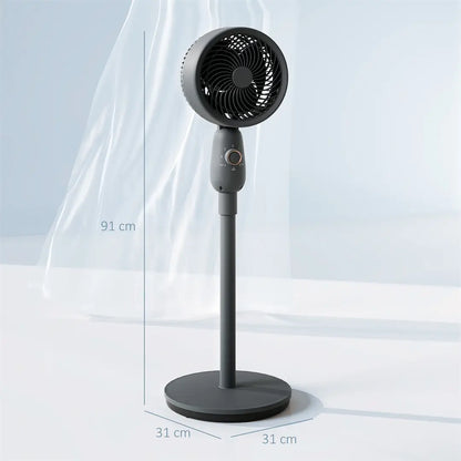 Nordara 12 Inch Standing Floor Fan, Grey